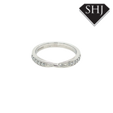 Ribbon and Twist Platinum Diamond Wedding Band