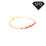 14ct Yellow Gold Ruby and Diamond Bracelet