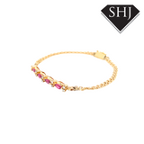 14ct Yellow Gold Ruby and Diamond Bracelet