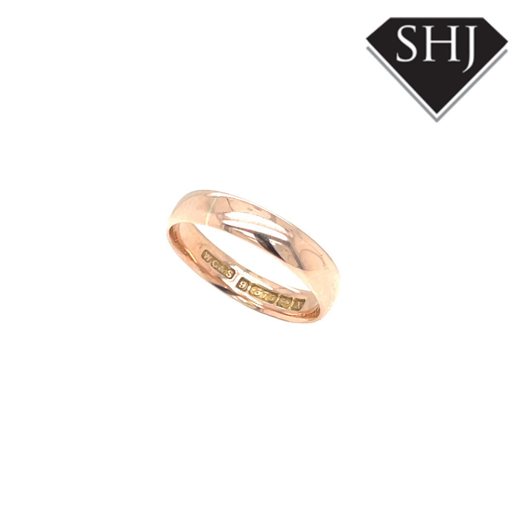 9CT Rose Gold 4mm Wedding Band