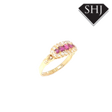18ct Yellow Gold Ruby & Diamond Ring