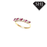 9ct Yellow Gold Ruby and Diamond Ring