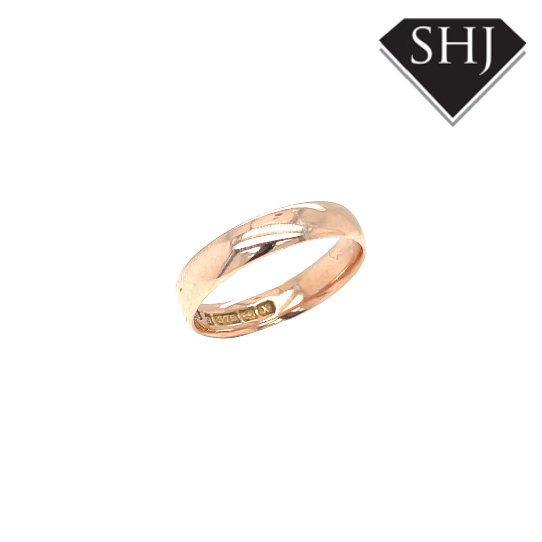 9CT Rose Gold 4mm Wedding Band