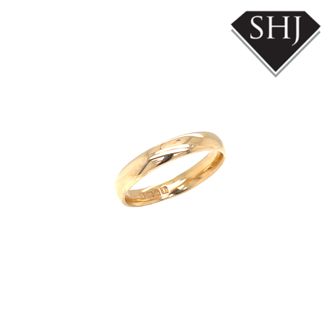 18CT Yellow Gold 3mm Wedding Band