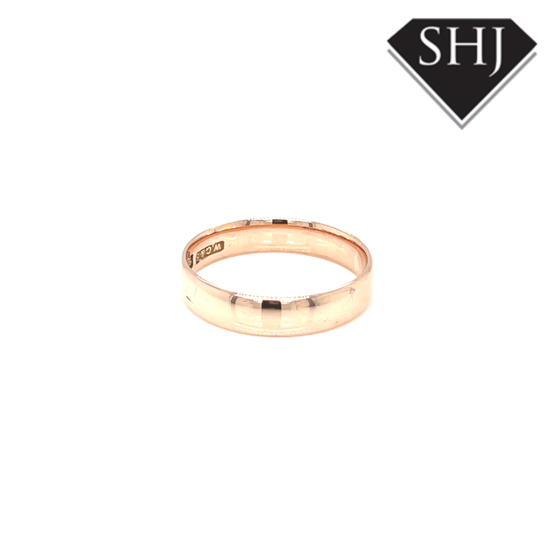 9CT Rose Gold 4mm Wedding Band