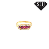 18ct Yellow Gold Ruby & Diamond Ring