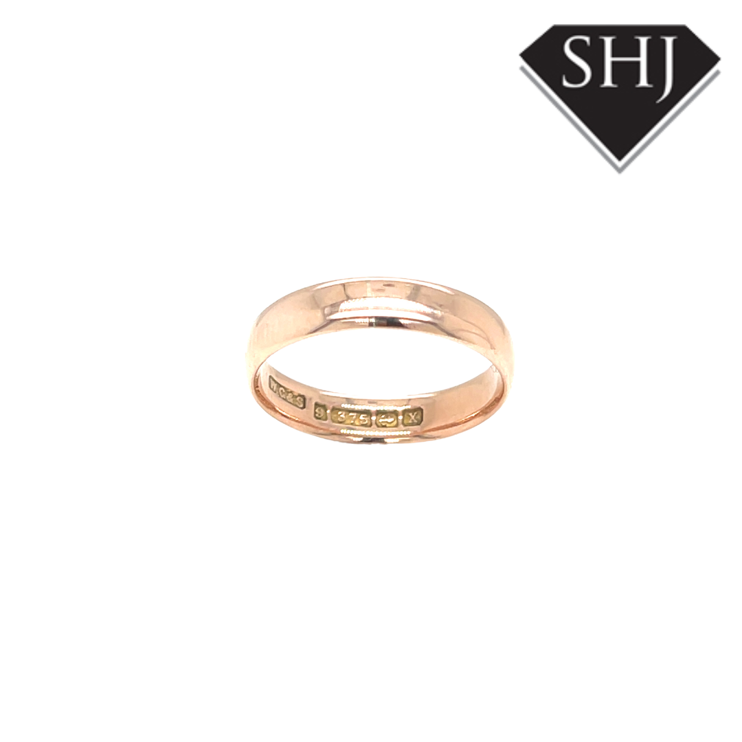 9CT Rose Gold 4mm Wedding Band