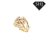 14ct Yellow Gold 1.00ct Diamond Cluster Ring