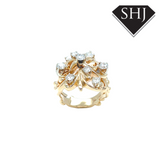 14ct Yellow Gold 1.00ct Diamond Cluster Ring