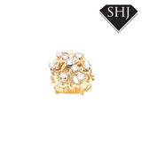 14ct Yellow Gold 1.00ct Diamond Cluster Ring