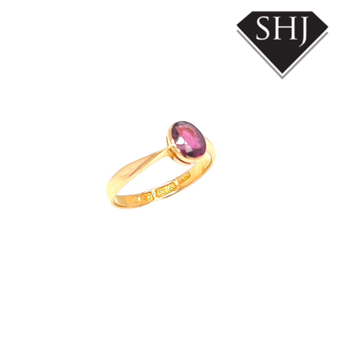 22CT Yellow Gold Amethyst Ring