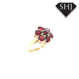 9ct Yellow Gold Garnet Cluster Ring