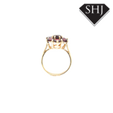9ct Yellow Gold Garnet Cluster Ring