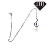 Platinum 1.18ct Diamond and Sapphire Pendant and Chain