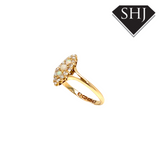 18ct Yellow Gold Opal and Diamond Ring