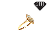 18ct Yellow Gold Opal and Diamond Ring