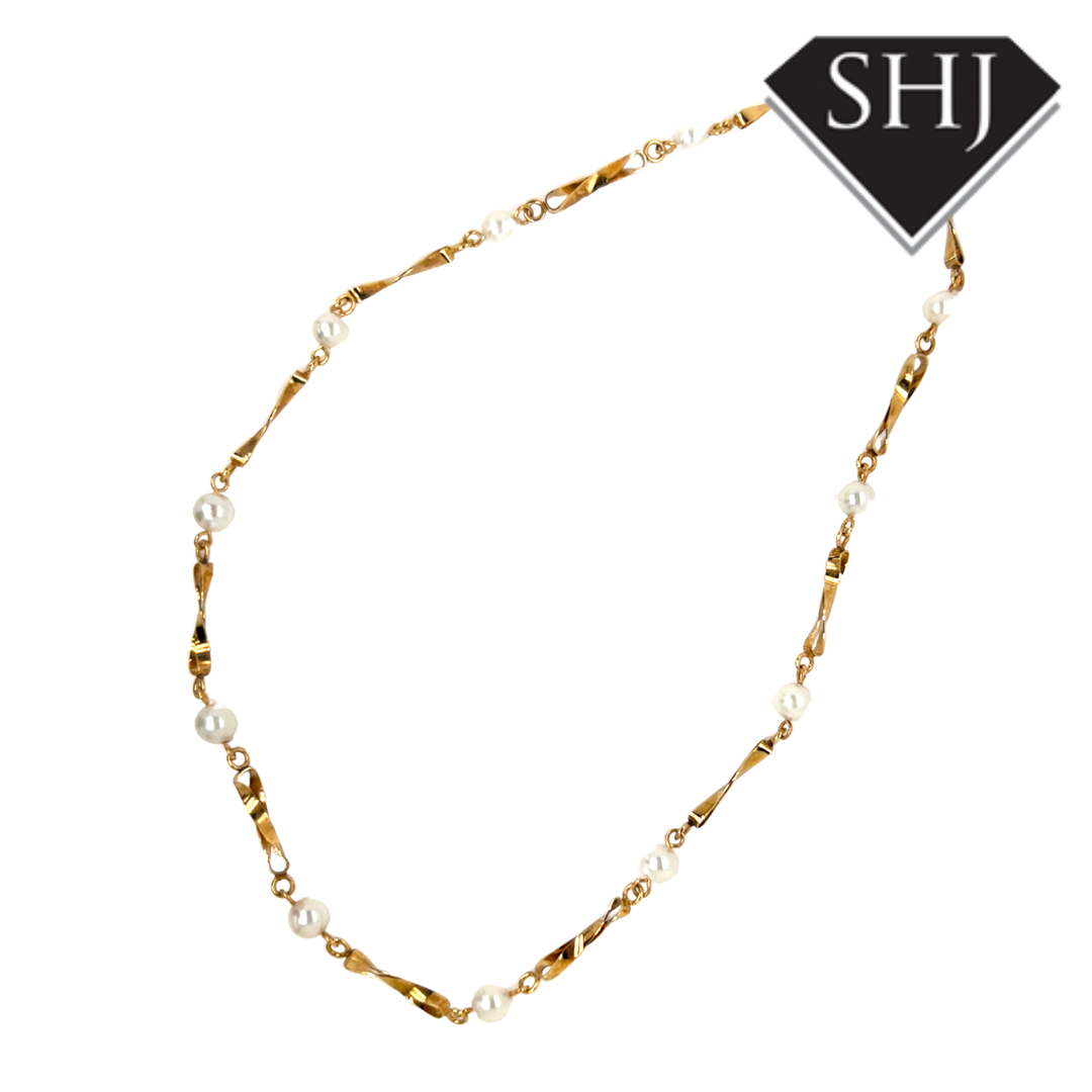 9ct Yellow Gold Pearl Necklace