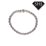 Silver Amethyst Bangle