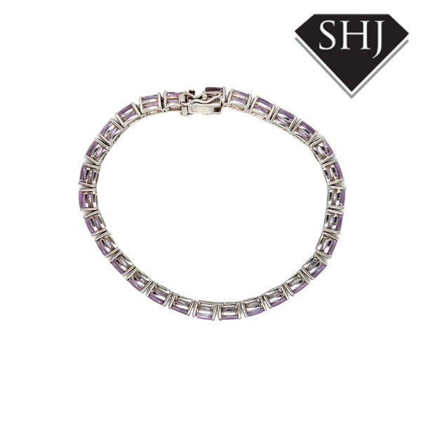 Silver Amethyst Bangle