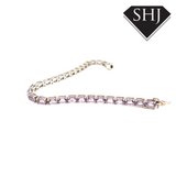 Silver Amethyst Bangle