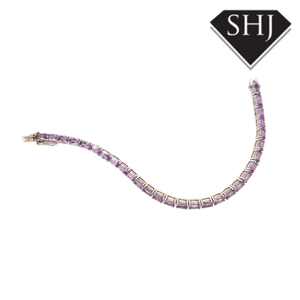 Silver Amethyst Bangle