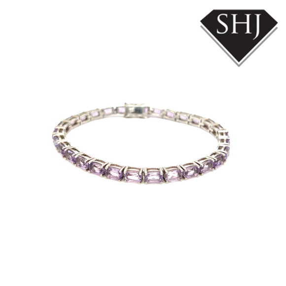 Silver Amethyst Bangle
