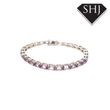 Silver Amethyst Bangle