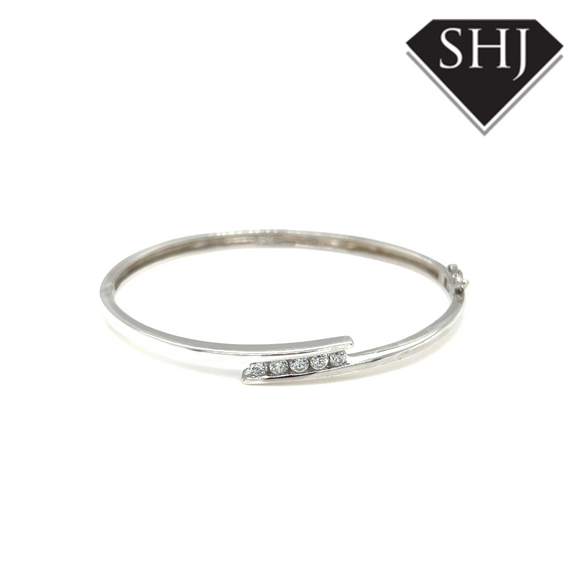 Silver CZ Bangle