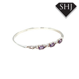 Silver Amethyst Bangle