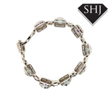 Silver Amethyst and Topas Bracelet