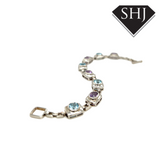 Silver Amethyst and Topas Bracelet