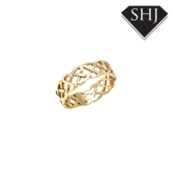 9CT Yellow Gold Celtic Wedding Band