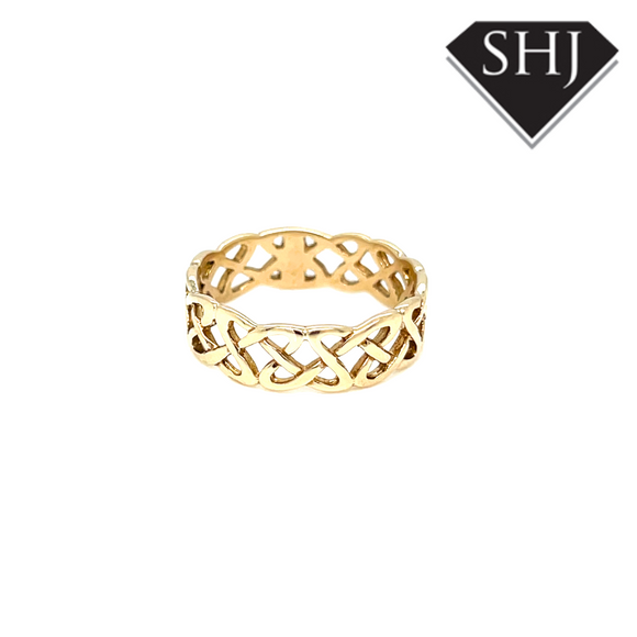 9CT Yellow Gold Celtic Wedding Band