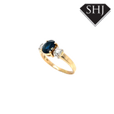 18CT Yellow Gold Sapphire and Diamond Ring