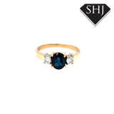 18CT Yellow Gold Sapphire and Diamond Ring