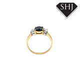 18CT Yellow Gold Sapphire and Diamond Ring