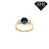18CT Yellow Gold Sapphire and Diamond Ring