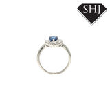 18ct White Gold Sapphire & Diamond Pear Cut Cluster Ring
