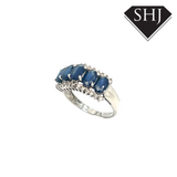 14ct White Gold Sapphire and Diamond Ring