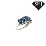 14ct White Gold Sapphire and Diamond Ring