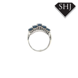 14ct White Gold Sapphire and Diamond Ring