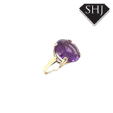 9ct Yellow Gold Amethyst Ring