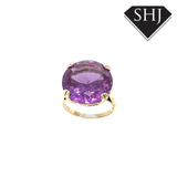 9ct Yellow Gold Amethyst Ring