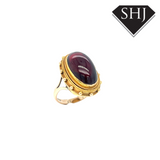 9ct Yellow Gold Oval Garnet Ring