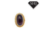9ct Yellow Gold Oval Garnet Ring