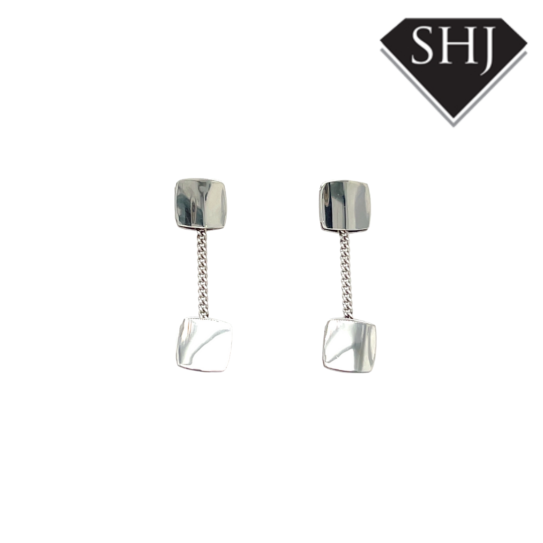 Silver Square Earrings