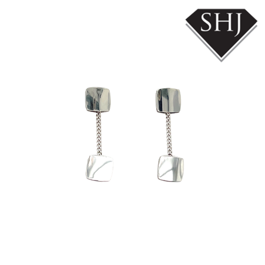 Silver Square Earrings