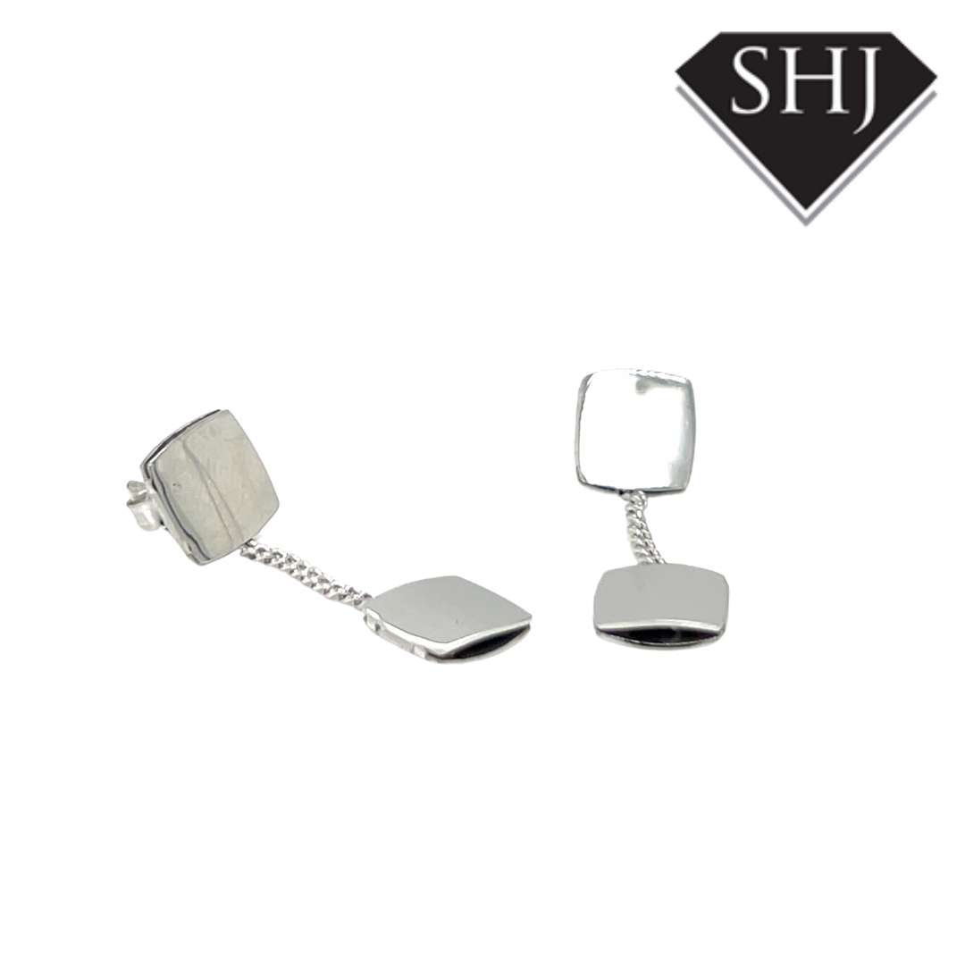 Silver Square Earrings