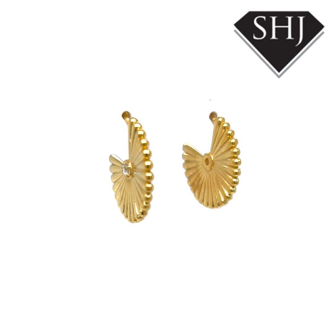 Gold Plated Silver Fan Earrings