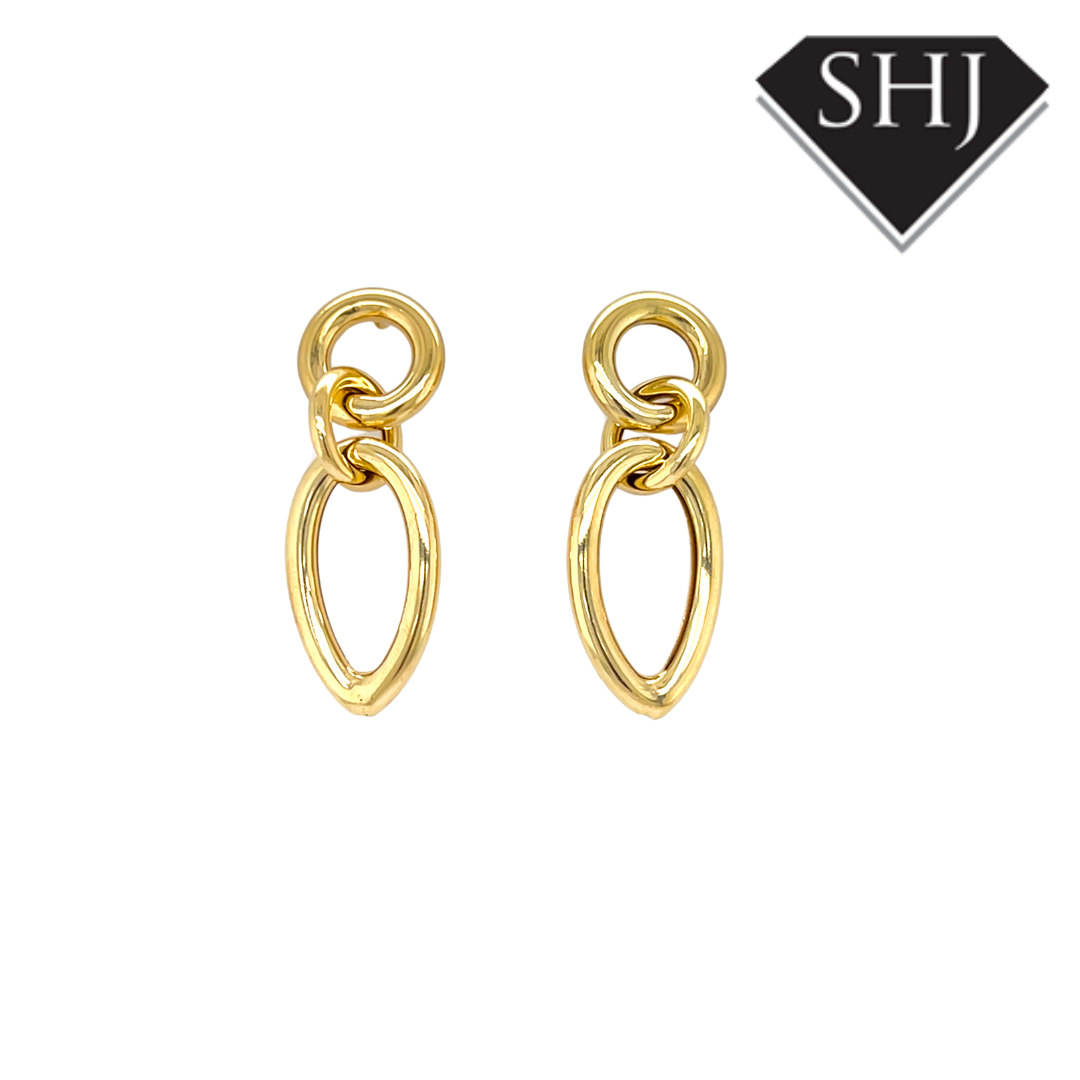 Gold Plated Silver Chain Drop Earrings